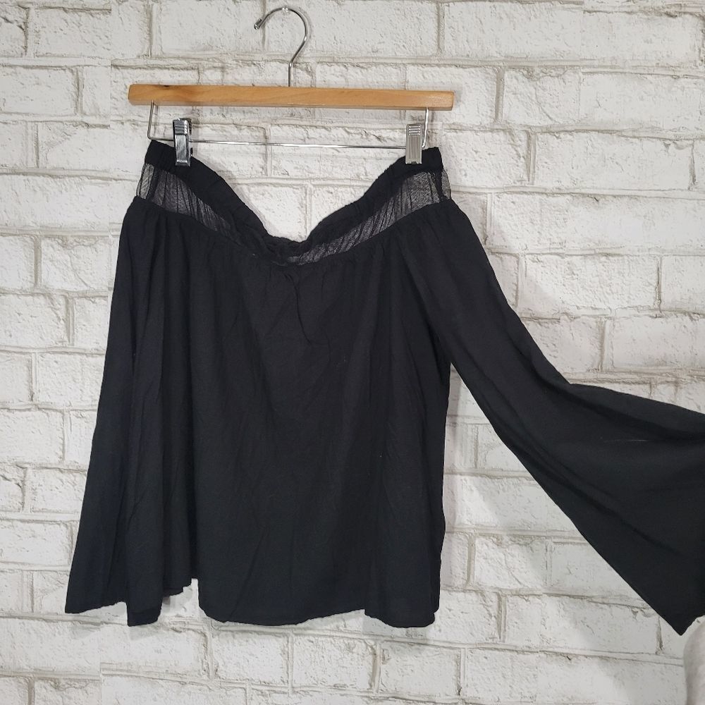 Rock & Republic mesh top off shoudler blouse